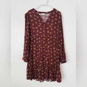 Paisley Print Maroon Dress